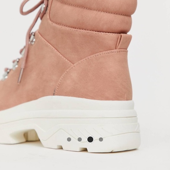 New Look Shoes New Look Chunky Flat Boots In Nudeblush Poshmark